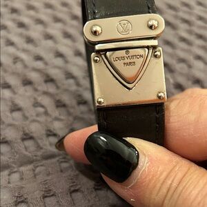 Louis Vuitton Black Leather Men's Bracelet
